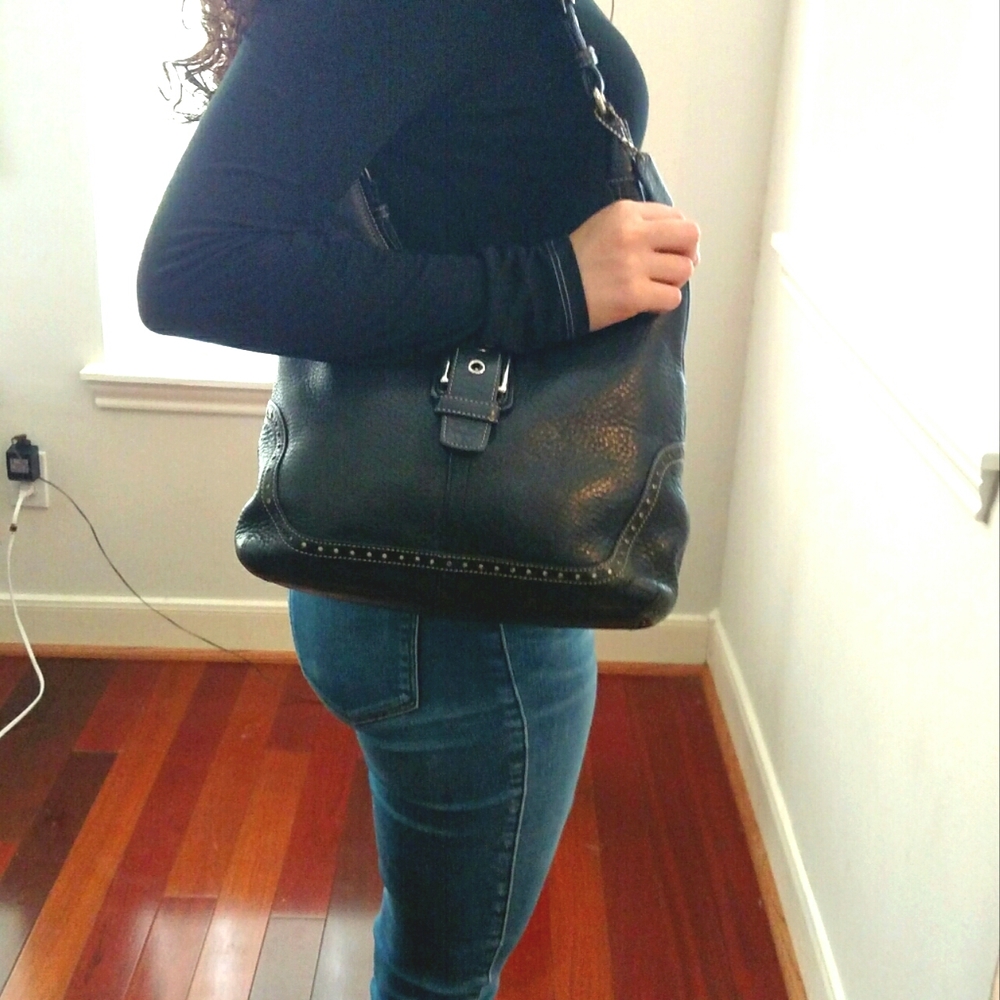 Black Vintage Coach Purse - Picture 5 of 8